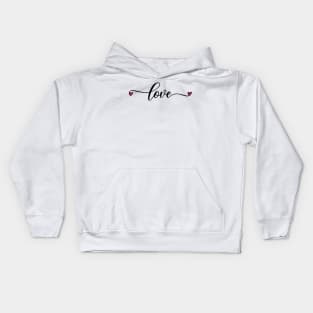 Valentine's Day Gift - Handwritten Love Logo Design Kids Hoodie